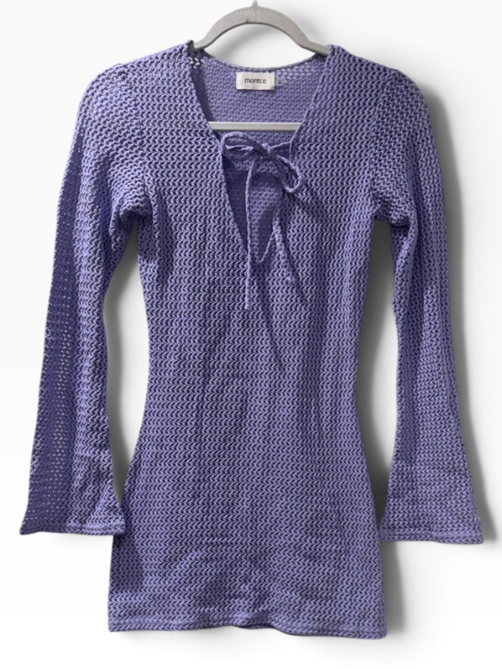 montce Sophia crochet mini dress coverup women's size S Small